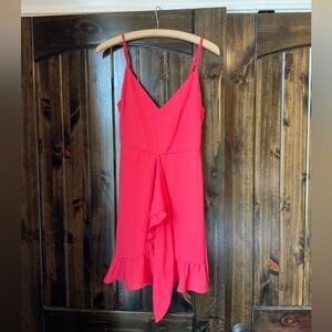 Miami Coral Spagetti Strap Wrap Dress Size Small